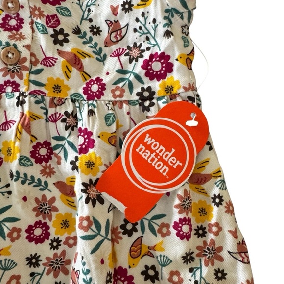 Wonder Nation Floral Dress Short Sleeve Toddler Girls 3T NWT - Picture 5 of 8